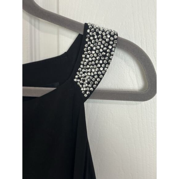 Onyx Moda Black Sleeveless Rhinestone Top Size Medium Classic Going Out Top USA - Picture 5 of 6